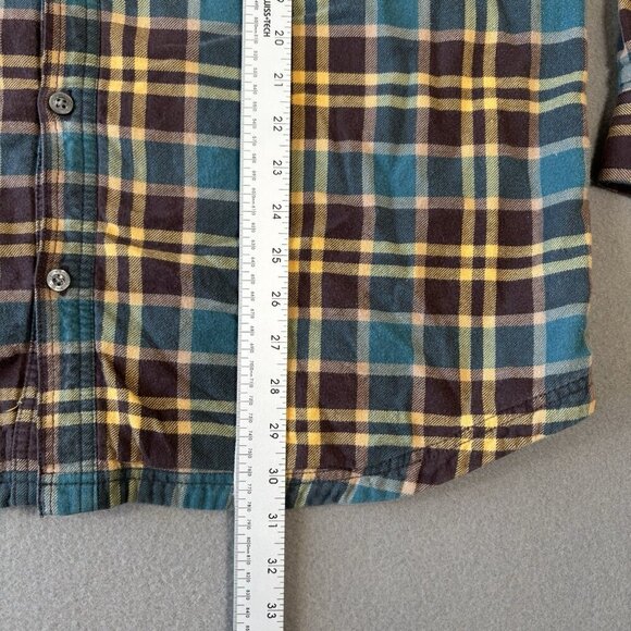 Columbia Lined Flannel Shirt Mens XL Blue Brown Plaid Long Sleeve Shacket Heavy - Picture 4 of 16